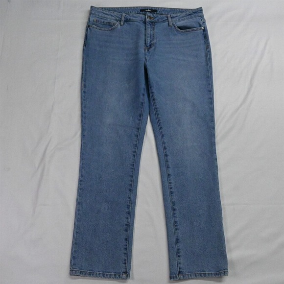 Sam Edelman Fits 14 Kitten Straight Mid Rise Straight Crop Light Denim Jeans‎ - Picture 1 of 7
